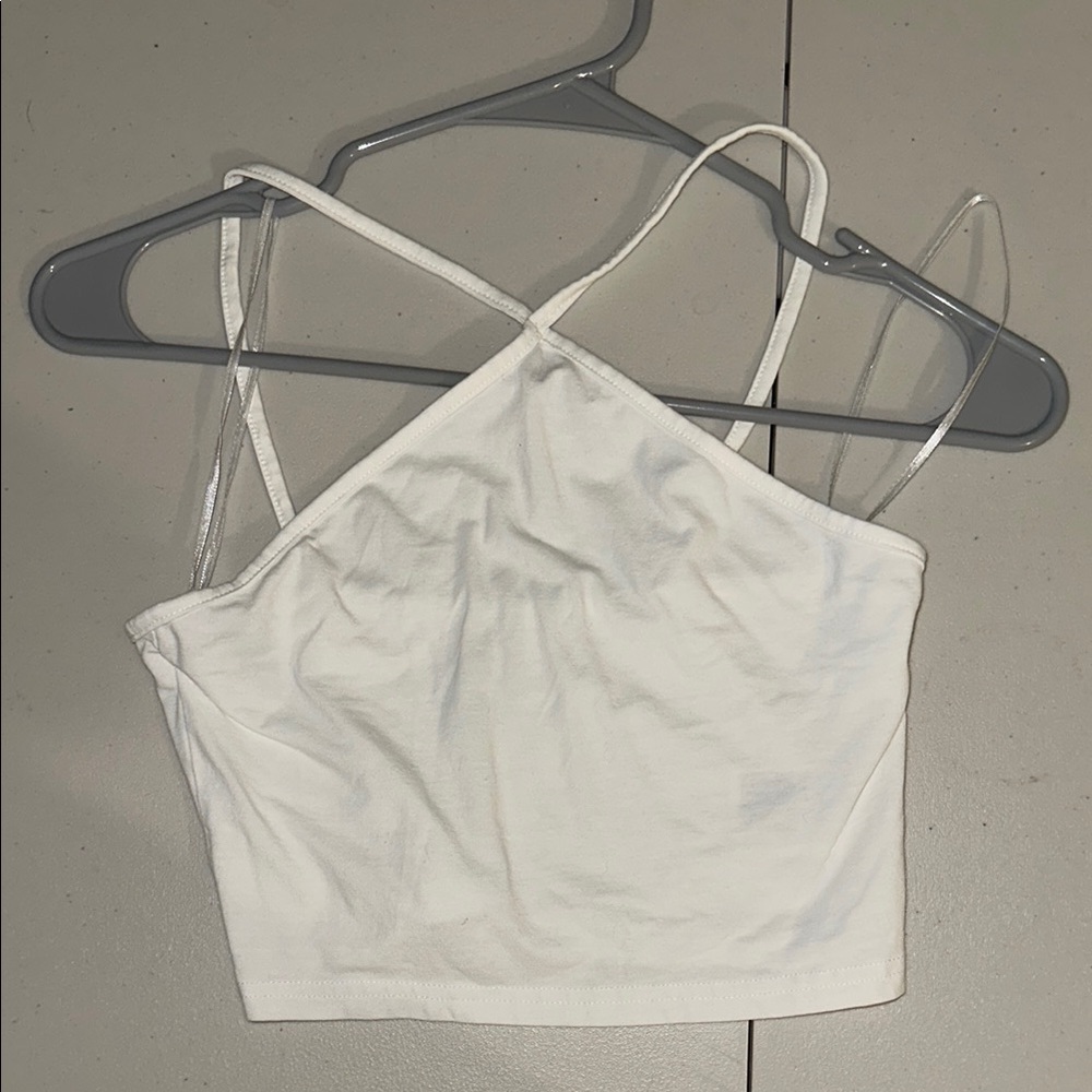 Divided H&M White crop tank top